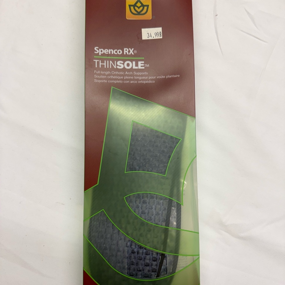 SpencoRX ThinSole‎ Orthotic Arch Supports Full-Length - W(11-12)Men (10-11)